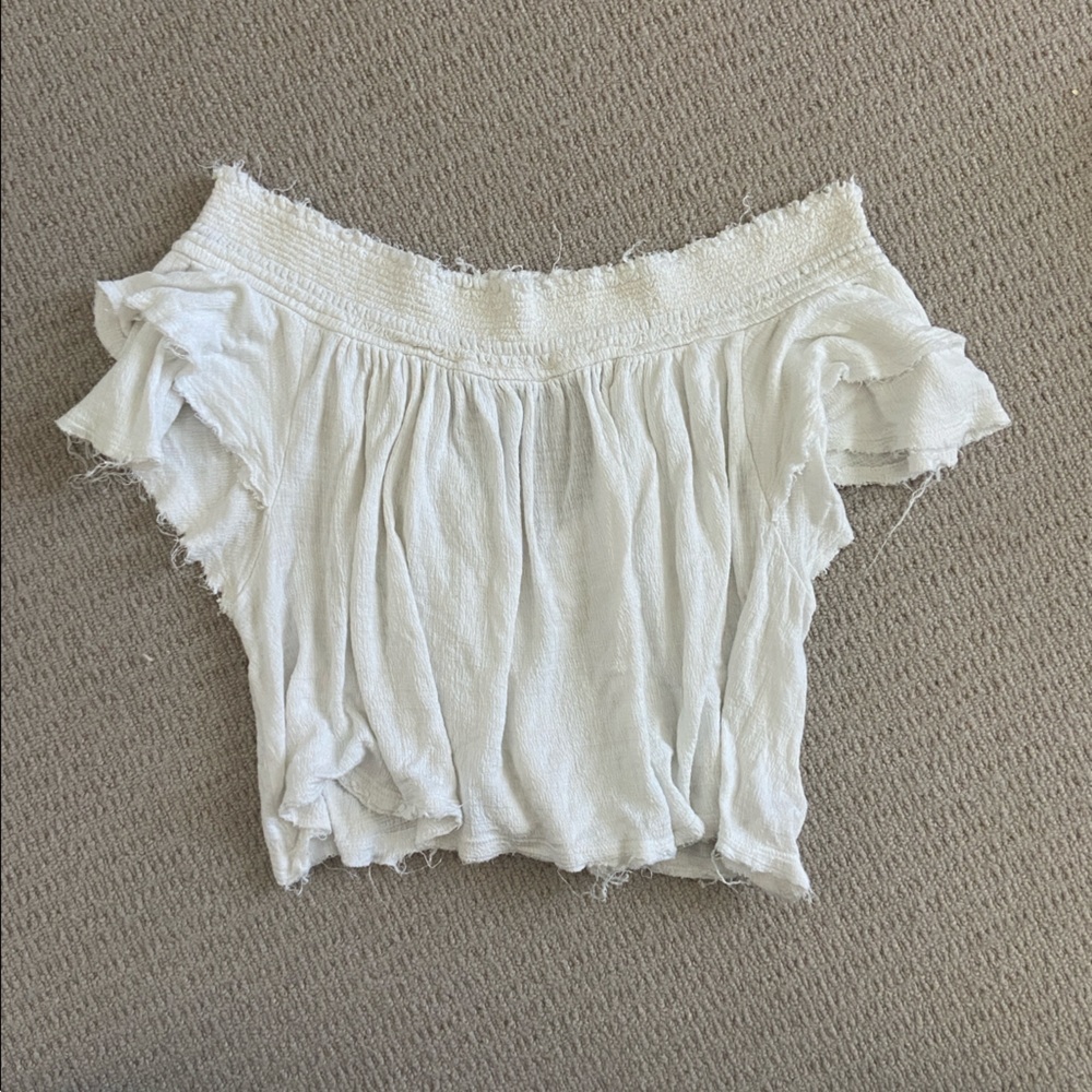 Free people white flowy off the shoulder blouse